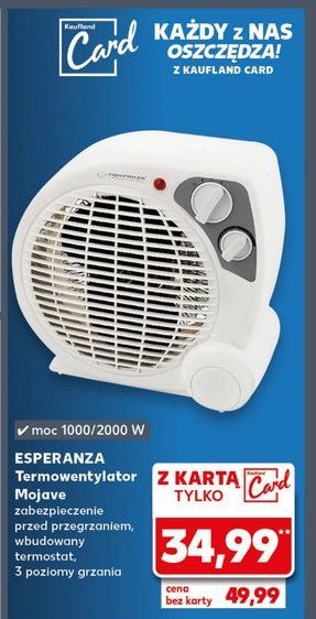 Termowentylator mojave Esperanza promocja