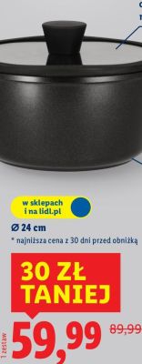 Garnek  z odlewu aluminiowego z pokrywką Ø 24 cm promocja w Lidl