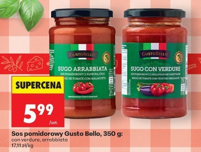 Sos pomidorowy Gusto Bello, 350 g: con verdure, arrabbiata promocja w Biedronka