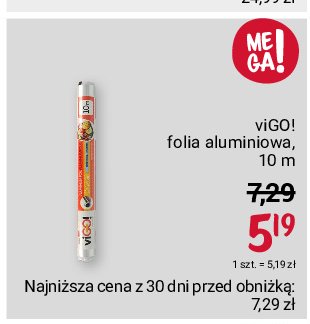 Folia aluminiowa 10 m Vi-go! promocja
