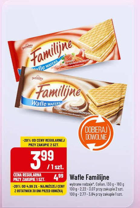 Wafle truskawkowo-śmietankowe Jutrzenka familijne promocja