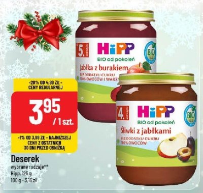 Deserek HiPP Jabłka z burakiem lub Śliwki z jabłkami promocja w POLOmarket