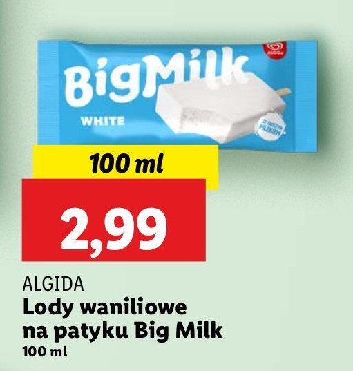 Lód śmietankowy Algida big milk promocja