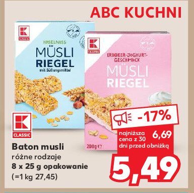 Batony musli z orzechami K-classic promocja