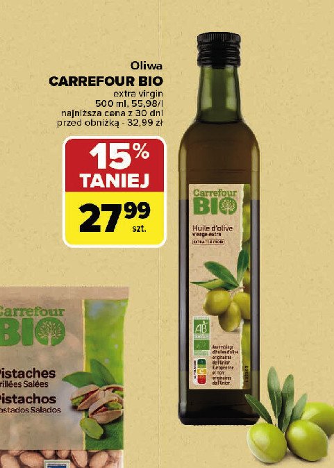 Oliwa z oliwek z pierwszego tłoczenia Carrefour bio promocja