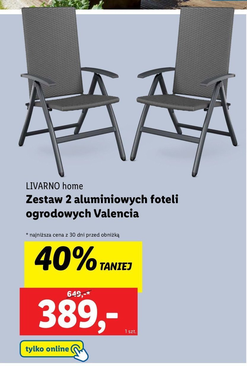 Fotel ogrodowy valencia LIVARNO HOME promocja w Lidl