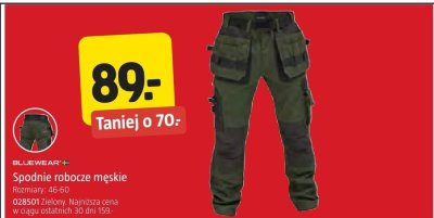 Spodnie robocze męskie Bluewear promocja w Jula