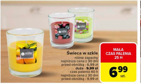 Świeca w szkle Muller kerzen promocja w Carrefour