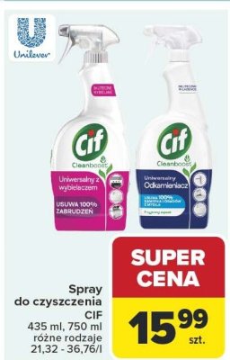 Spray do czyszczenia Cif 435 ml, 750 ml promocja w Carrefour