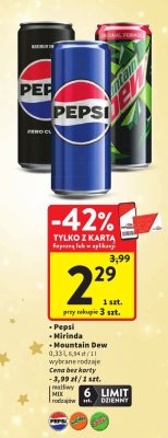 Napój Pepsi/Mirinda/Mountain Dew promocja w Intermarche