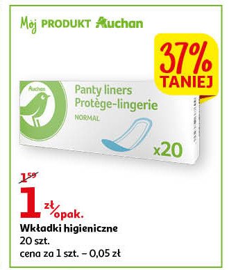 Wkładki higieniczne normal Auchan promocja