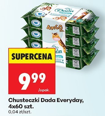 Chusteczki Dada Everyday, 4x60 szt. promocja w Biedronka