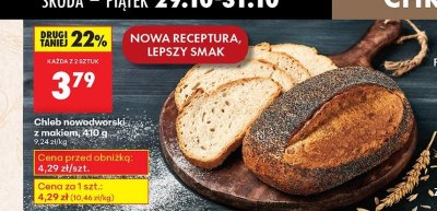 Chleb nowodworski z makiem promocja w Biedronka