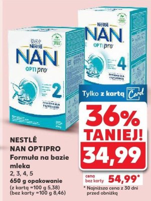 Mleko modyfikowane NAN Optipro 2, 3, 4, 5 promocja w Kaufland