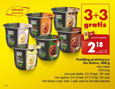 Pudding proteinowy caffe latte Go active promocja
