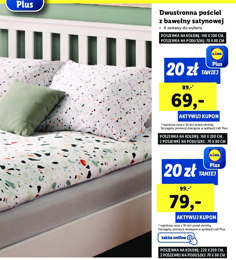 Komplet po艣cieli z bawe艂ny 220 x 200 cm + 2 x 70 x 80 cm promocja