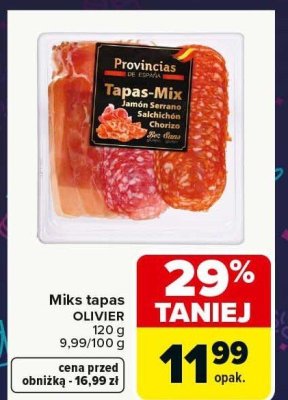 Wędliny Miks tapas Olivier promocja w Carrefour