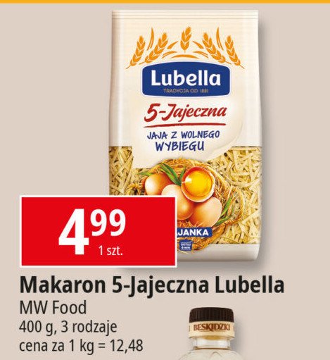 Makaron krajanka 5-jajeczny z jaj z wolnego wybiegu Lubella makaron promocja