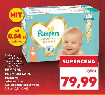 Pieluszki dla dzieci 5 Pampers premium care promocja