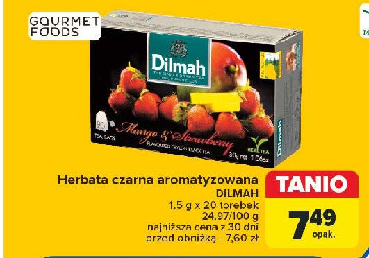 Herbata mango & strawberry Dilmah promocja