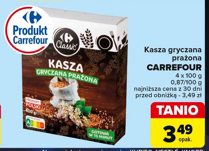 Kasza gryczana prażona Carrefour promocja