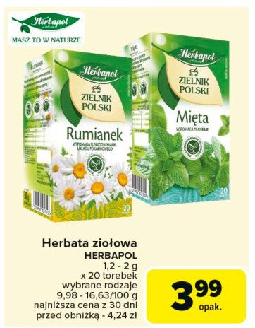 Herbatka rumianek Herbapol zielnik polski promocja