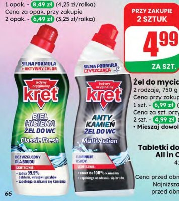 Żel do mycia WC Kret Anty-Kamień Multi Action promocja w Dino