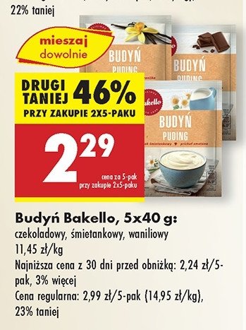 Budyń czekoladowy Bakello promocja w Biedronka