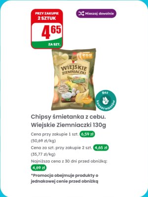 Chipsy śmietanka z cebulą promocja w Dino