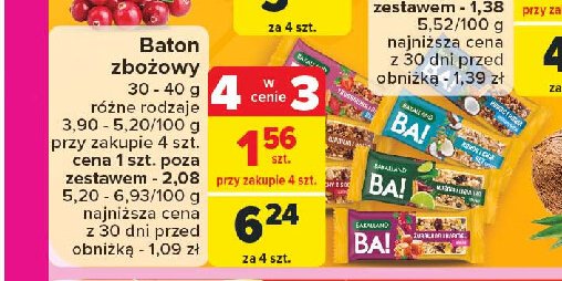 Baton wiśnia i limonka Bakalland ba! promocja