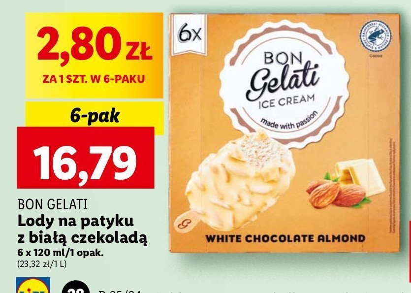 Lody white chocolate almond promocja