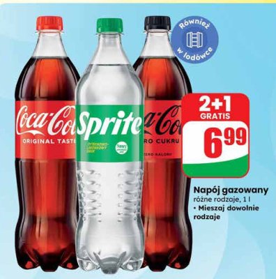 Napój gazowany Coca-Cola różne rodzaje 1l promocja w Dino