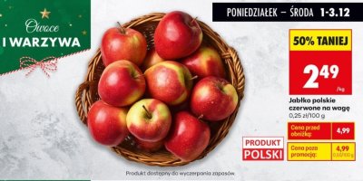 Jabłko polskie czerwone na wagę promocja w Biedronka