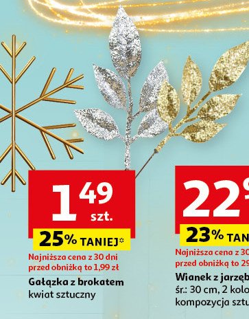 Gałązka z brokatem Actuel promocja w Auchan