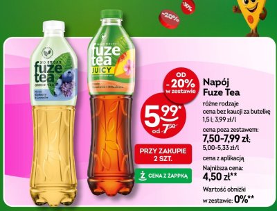 Napój Fuze Tea juicy peach hibiscus promocja w Żabka