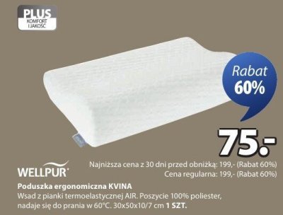 Poduszka ergonomiczna KVINA WELLPUR promocja w Jysk