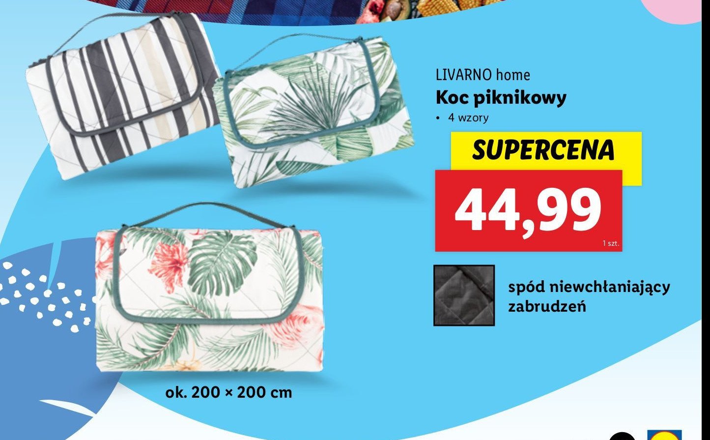 Koc piknikowy 200 x 200 cm LIVARNO HOME promocja