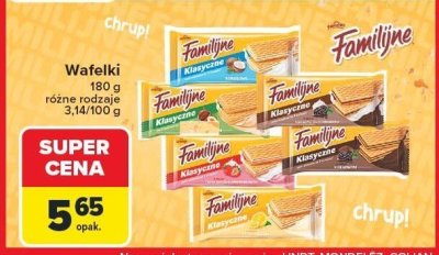 Wafelki, różne rodzaje Familijne promocja w Carrefour