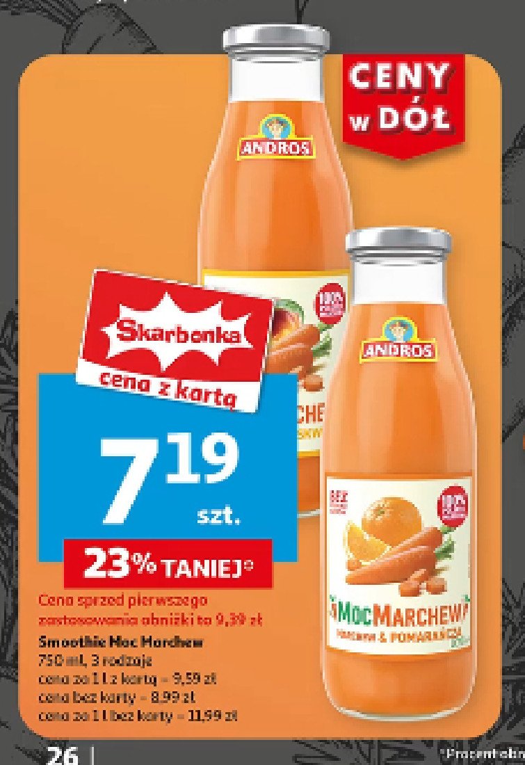 Smoothie marchew-pomarańcza Andros promocja