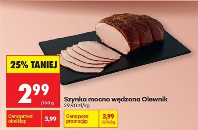 Szynka mocno wędzona Olewnik promocja w Biedronka