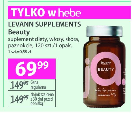 Suplement diety beauty LEVANN promocja w Hebe