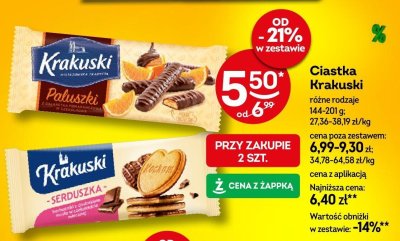 Ciastka Krakuski Paluszki różne rodzaje promocja w Żabka