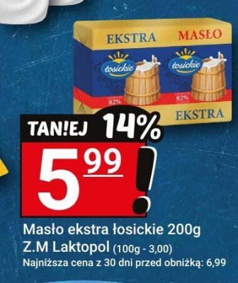 Masło ekstra łowickie 200g Z.M Łaktopol promocja w Hitpol