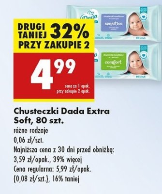 Chusteczki wilgotne comfort Dada extra soft promocja