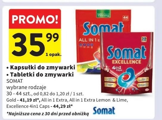 Tabletki do zmywarek lemon & lime Somat gold promocja