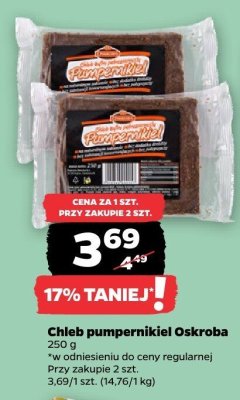 Chleb pumpernikiel Oskroba promocja w Netto