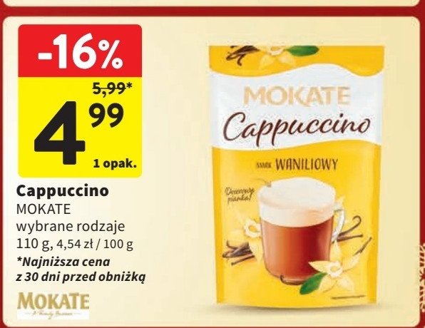 Cappuccino waniliowe Mokate cappuccino promocja