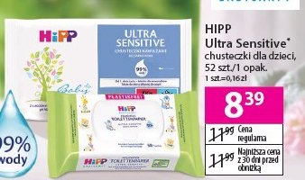 Chusteczki nawilżane ultra sensitiv Hipp babysanft promocja
