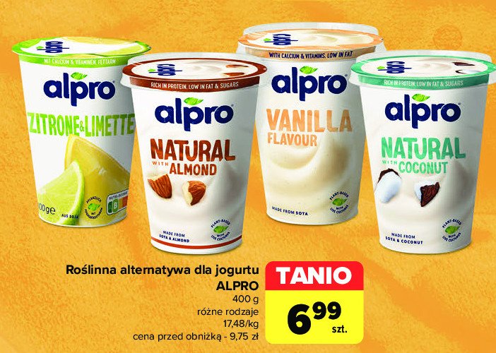 Jogurt sojowy wanilia Alpro promocja w Carrefour Market