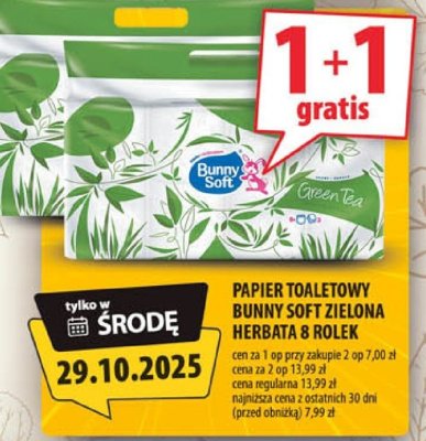 Papier toaletowy Bunny Soft zielona herbata promocja w Arhelan